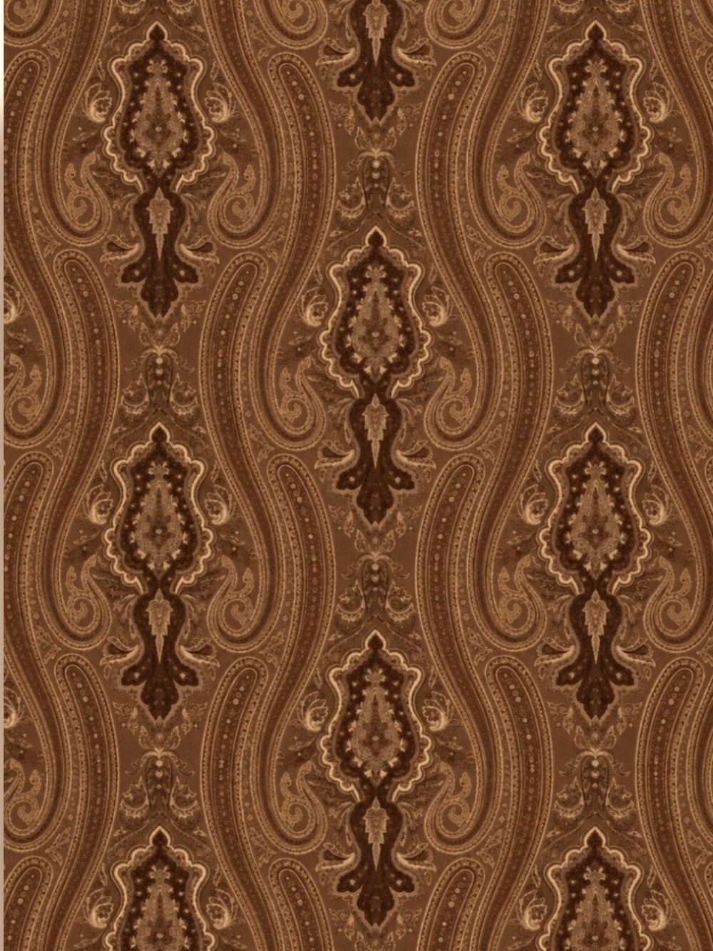 Ralph Lauren fabric remnant 57x72 velvet brown multicolor paisley traditional